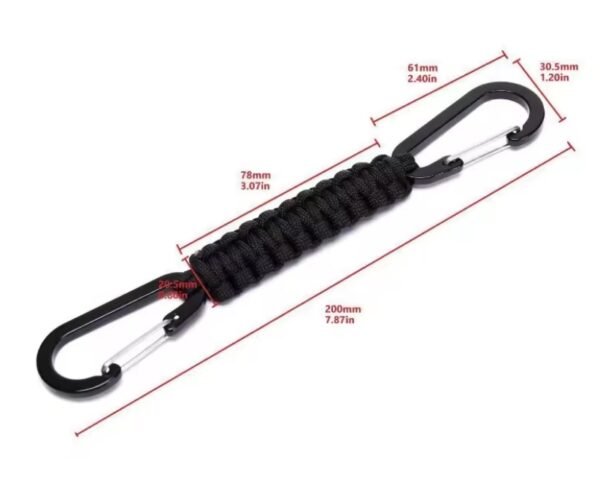 Llavero Paracord cordón trenzado de doble hebilla.