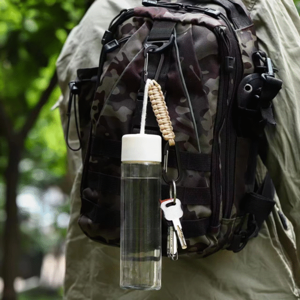 Llavero Paracord cordón trenzado de doble hebilla.